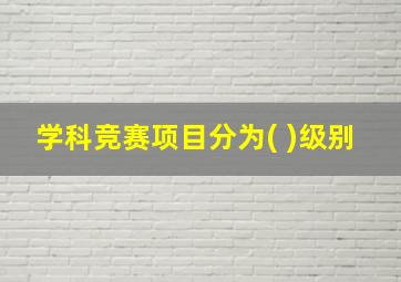 学科竞赛项目分为( )级别